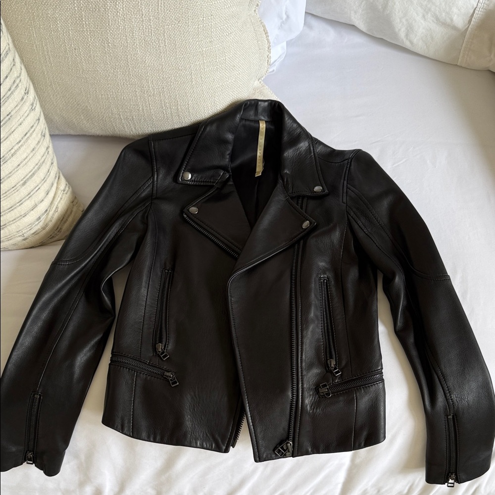 Truth and Pride Black Leather Moto Jacket